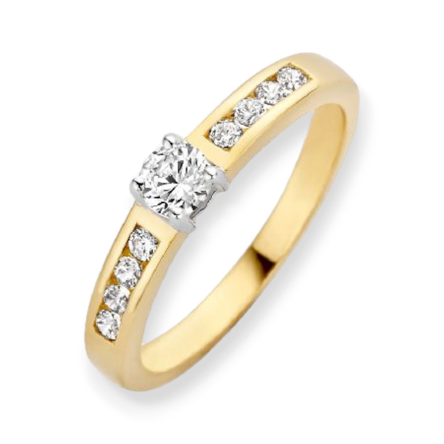 Blush Verlobungsring für Damen, 585 Gold & Weißgold mit Zirkonia, Größe 54