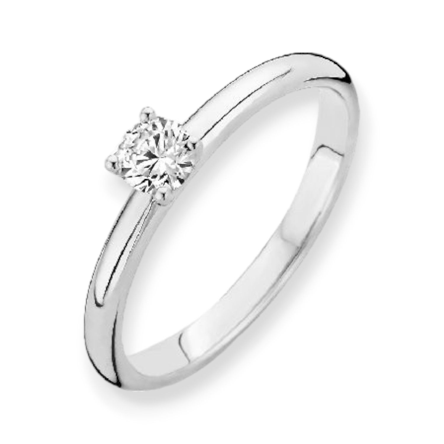 Blush Damen Ring 585er Weißgold mit Zirkonia, Verlobung, Größe 54, silberfarben