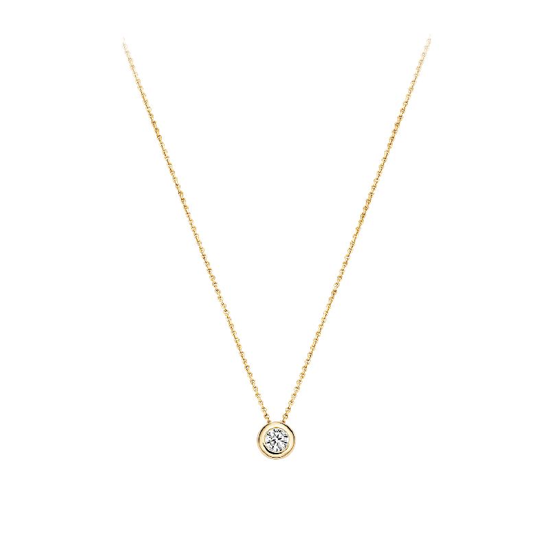 Blush Collier Damen 585 Gold mit runder Fassung und Zirkonia, 42cm Kette, goldfarben, Ø 4,8mm