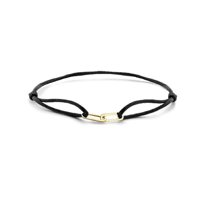 Blush Damen Armband mit Goldgliedern in Gold und Schwarz – Eleganter Armschmuck aus 585er Gold