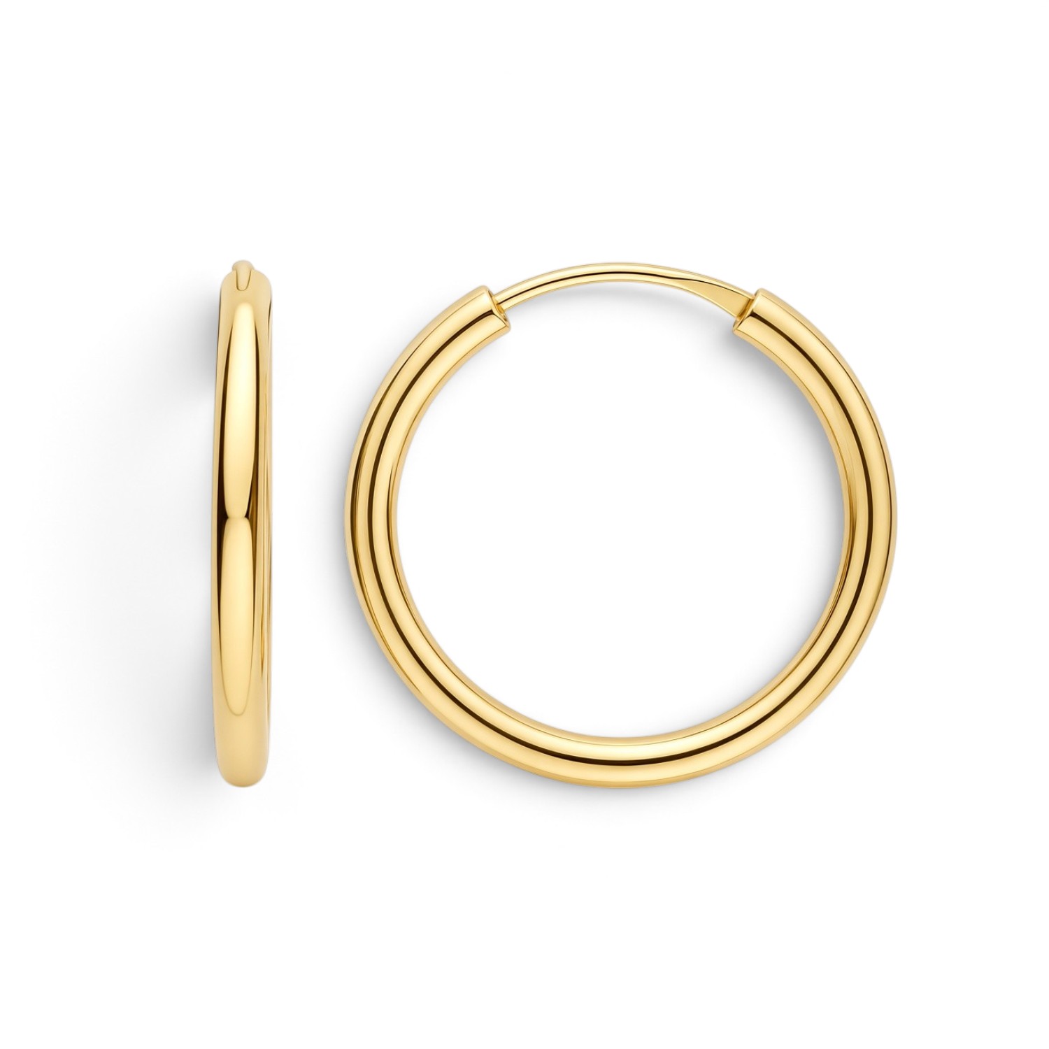 Blush Röhrchen Creolen für Damen – 585 Gold, goldfarben, Ø 20 mm Ohrschmuck