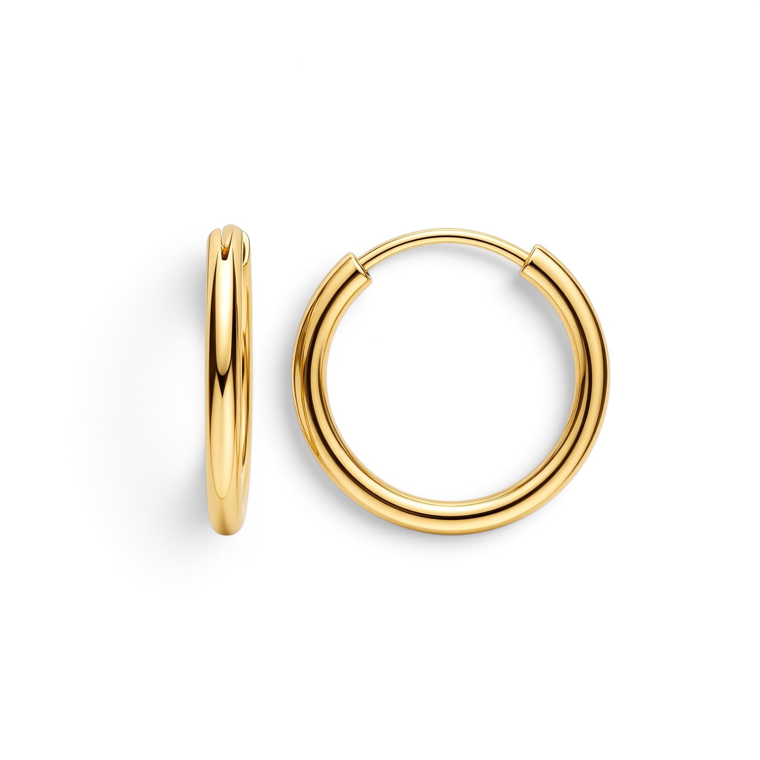 Blush Röhrchen Creolen Damen 585 Gold goldfarben Ø 16,5 mm