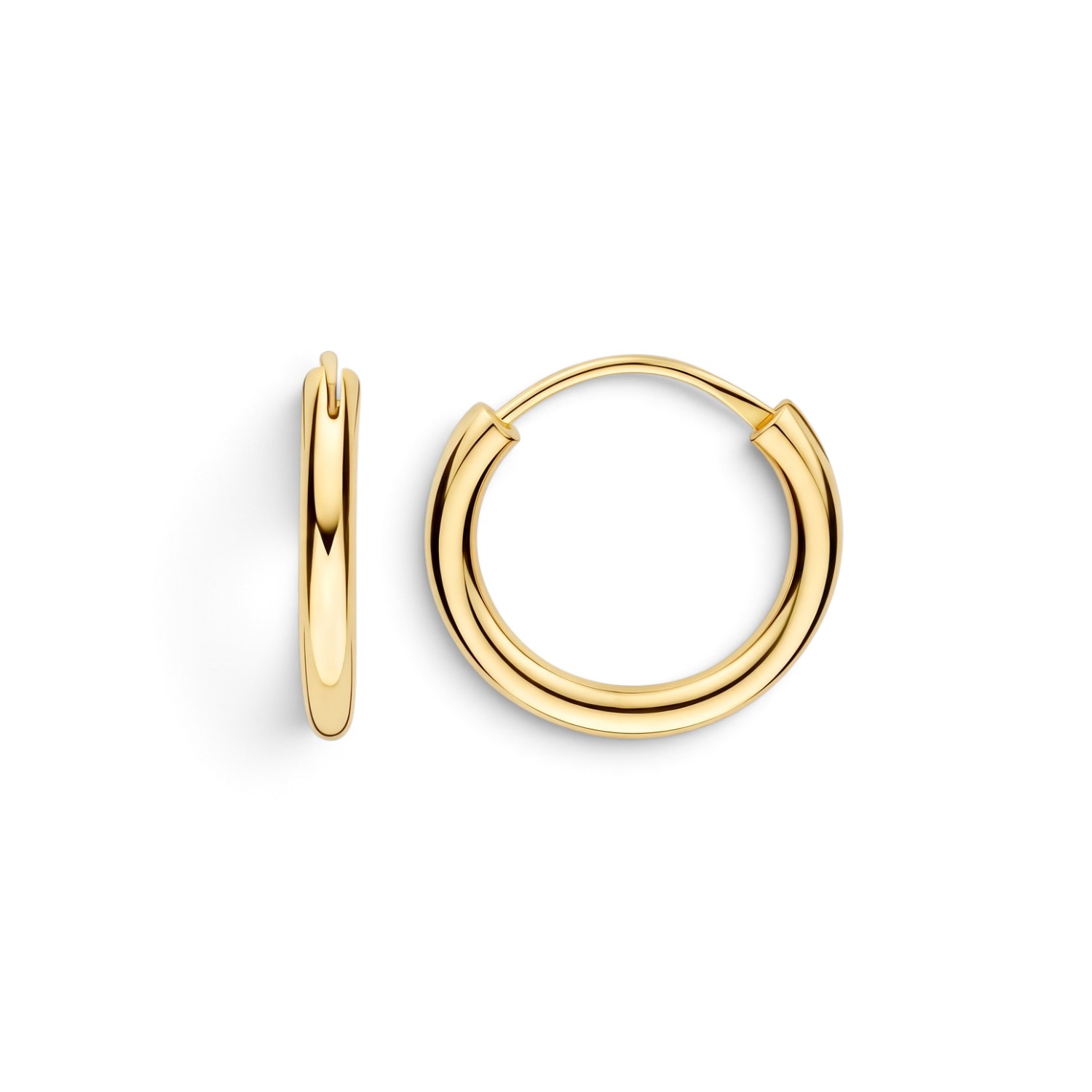 Blush Röhrchen Creolen Damen 585 Gold goldfarben Ø 14,5 mm