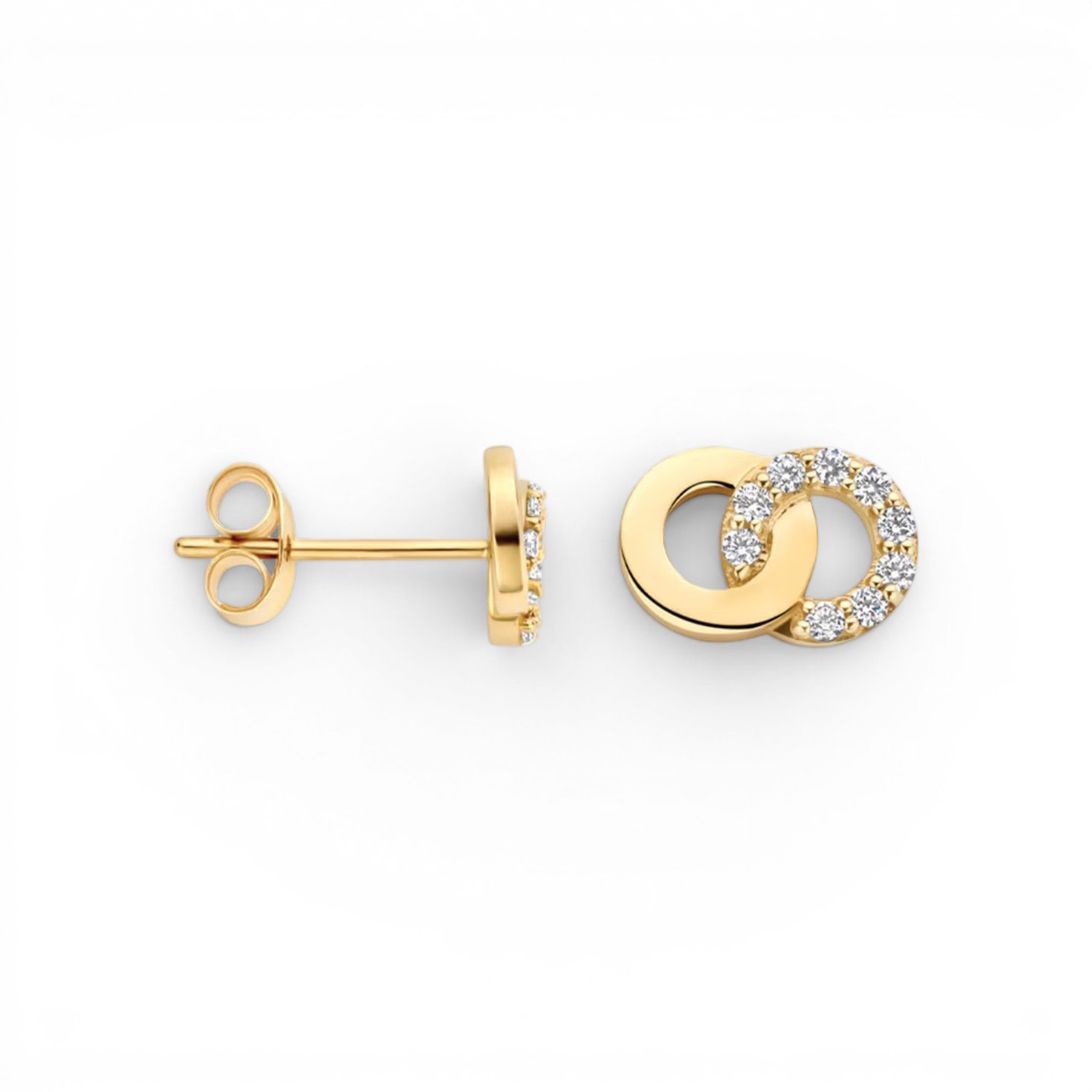 Blush Ohrringe Damen aus 585 Gold mit Zirkonia, goldfarben, 7,7mm/5,2mm Ohrschmuck