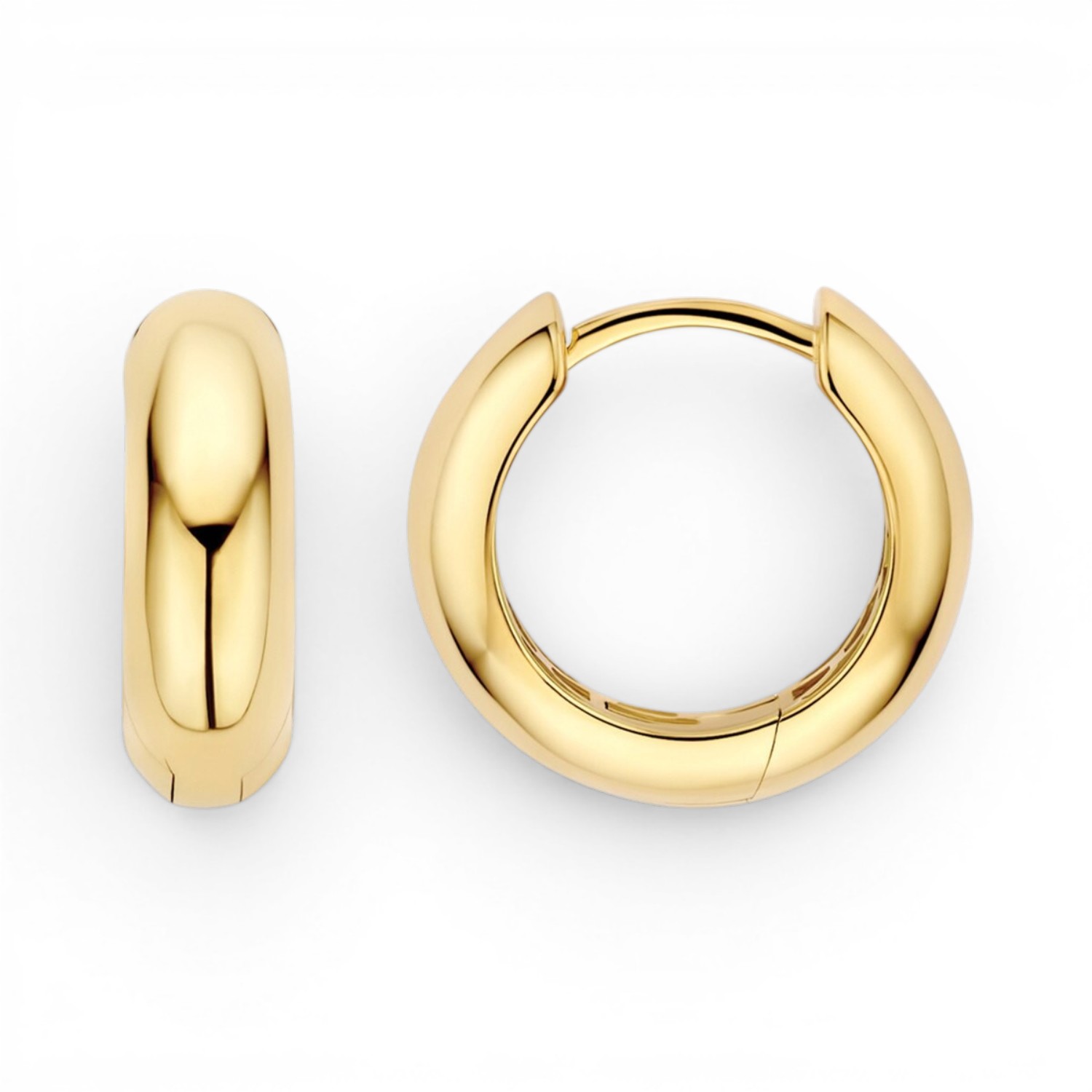 Blush Creole Ohrschmuck für Damen aus 585 Gold, 5mm/15,4mm Ø, goldfarben, eleganter Stil