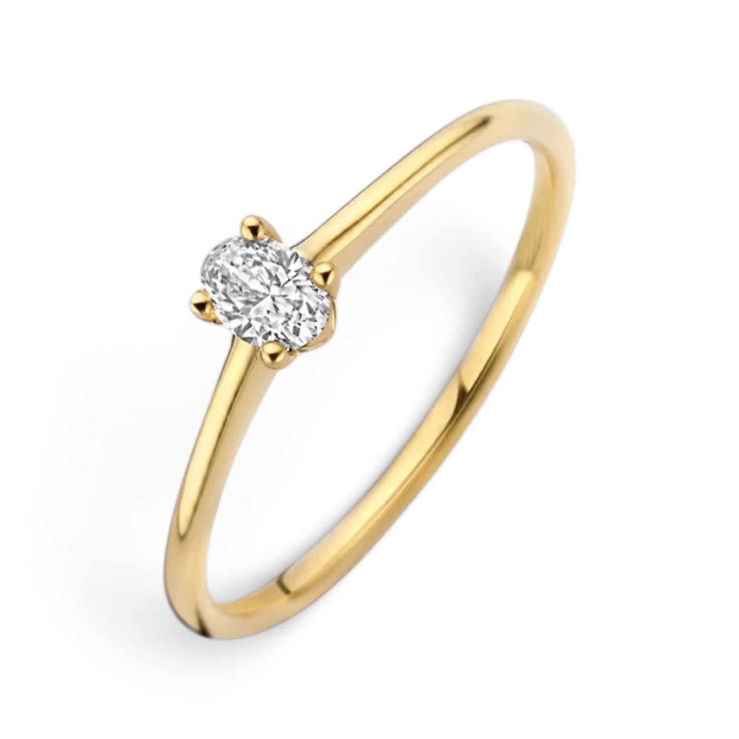 Blush Solitär Verlobungsring Damen 585 Gold mit ovalem Lab Grown Diamant 0,20 ct, Größe 56