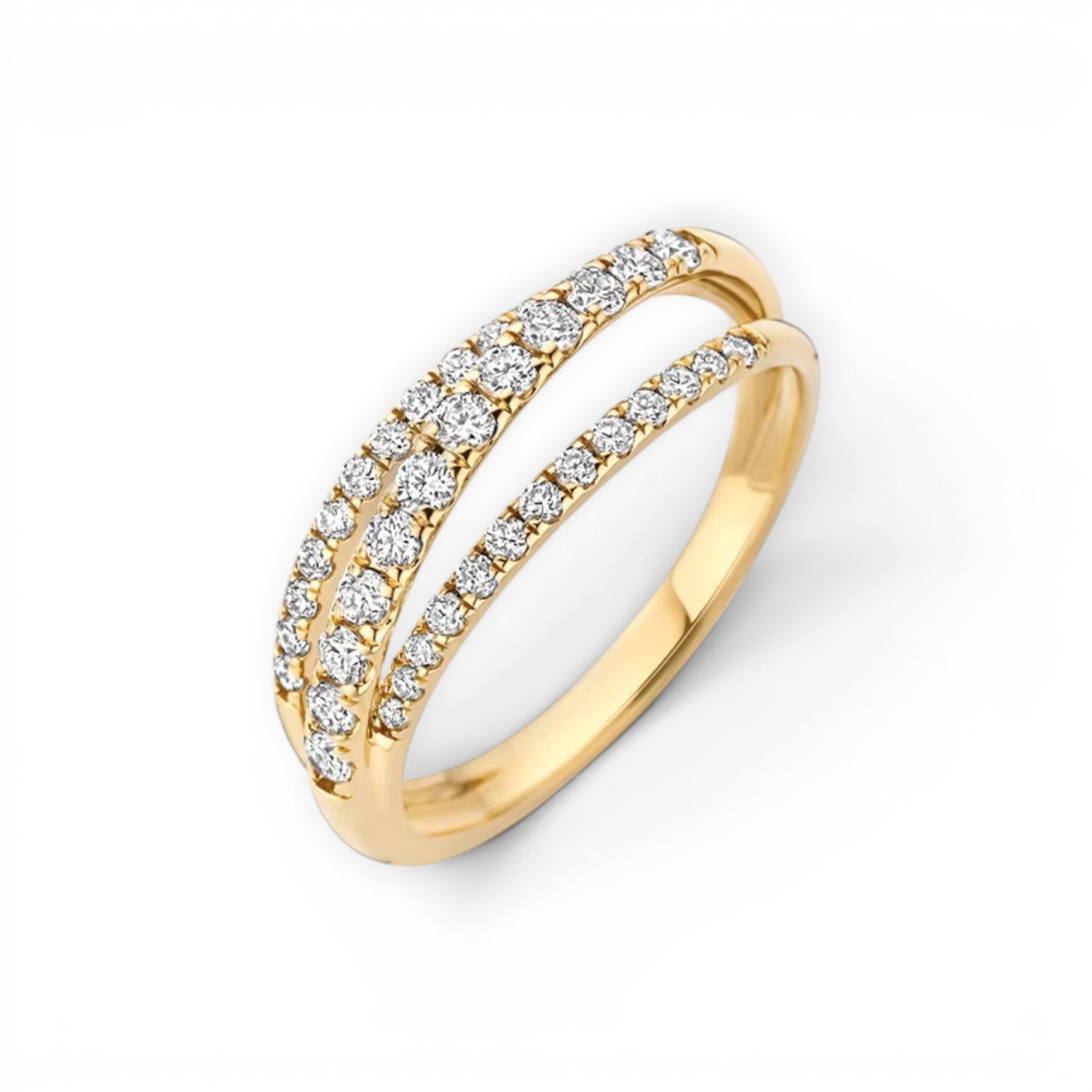 Blush Damenring aus 585 Gelbgold mit 38 LabGrown Diamanten, Brillant, 0,55 ct, Größe 56