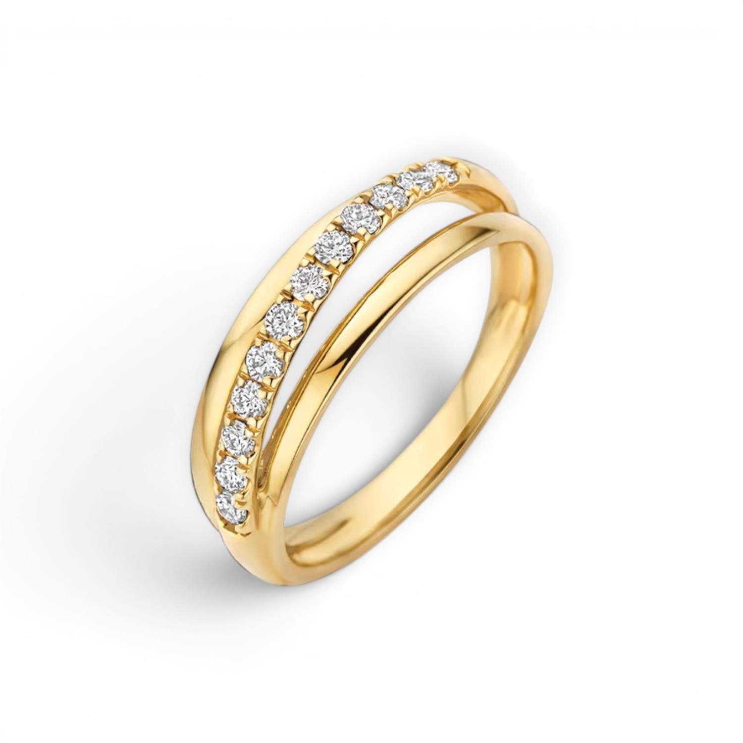 Blush Damenring aus 585 Gelbgold mit 12 LabGrown Diamanten, Brillant, 0,31 Carat, Größe 56