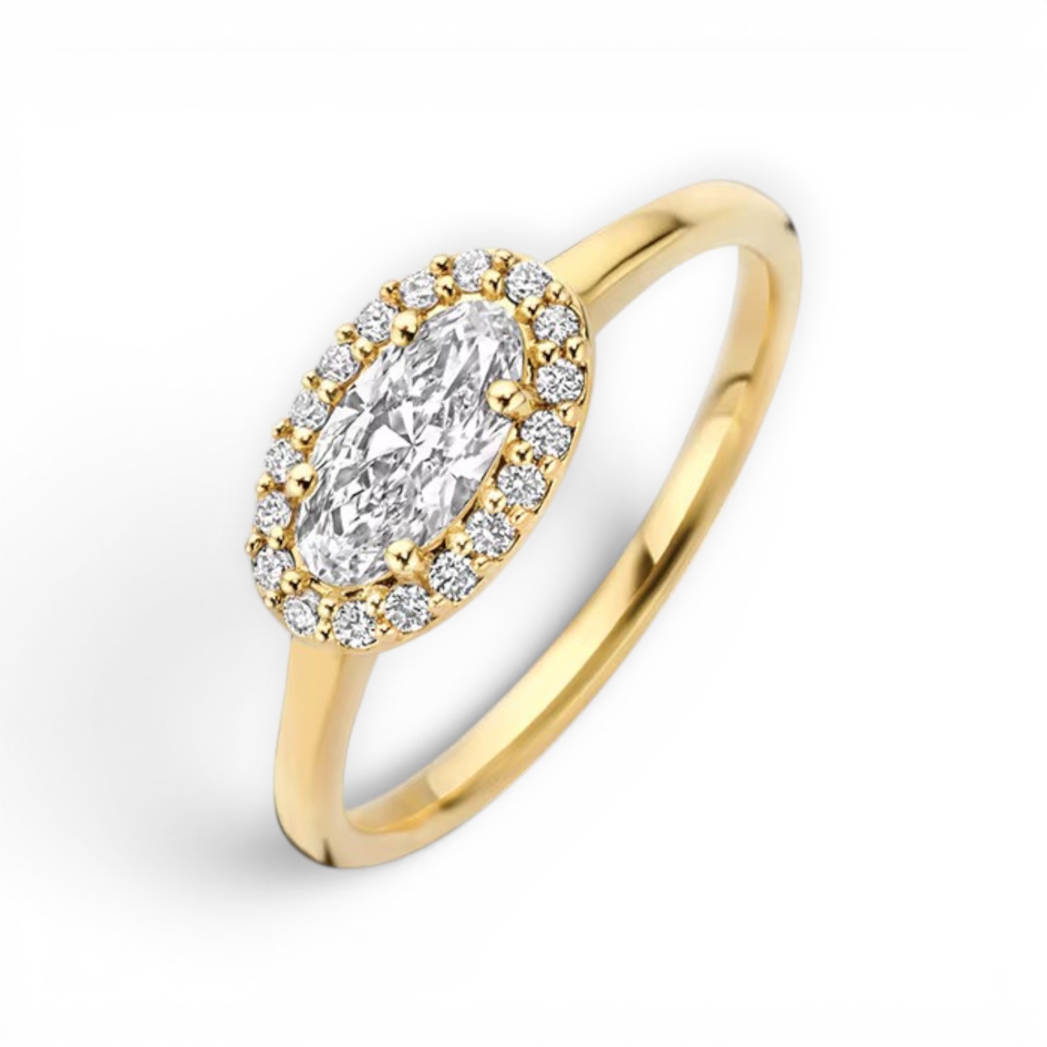 Blush Damenring aus 585 Gelbgold mit 0,15 ct Wesselton Lab Grown Diamanten, Brillant, Größe 56