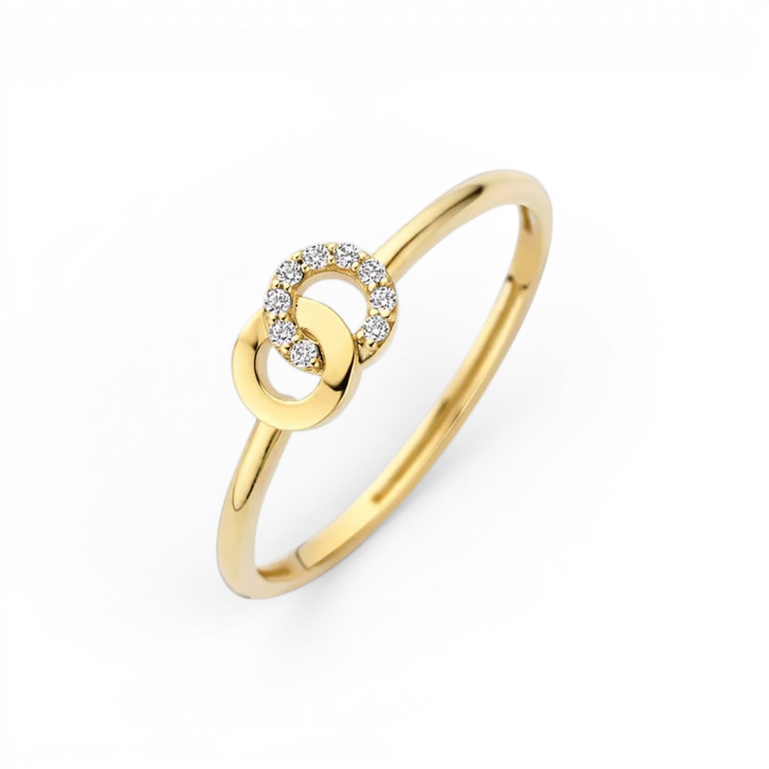 Blush Damenring aus 585 Gold mit Zirkonia, goldfarben, Ringgröße 54, eleganter Schmuck für jeden Anlass