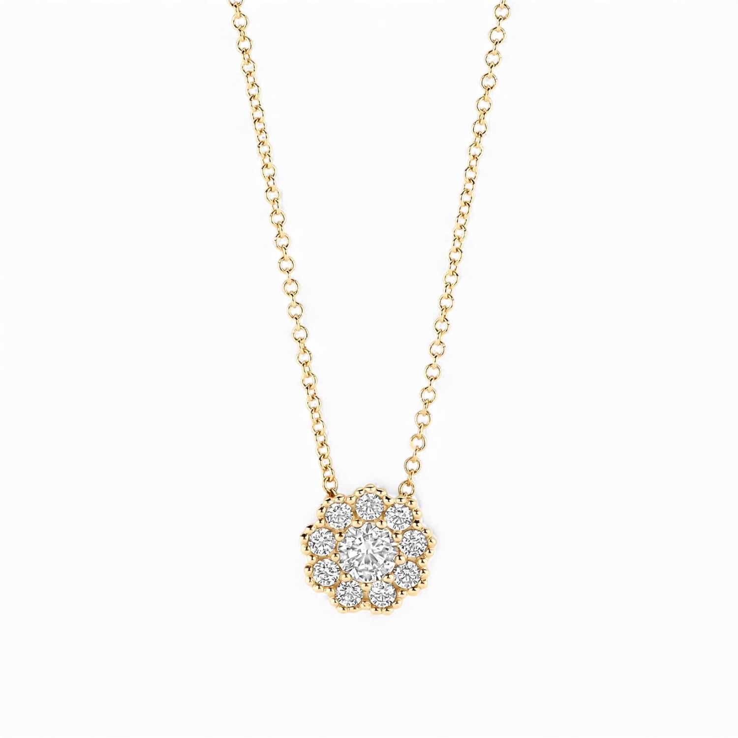 Blush Halskette Damen 585 Gold mit Zirkonia, 42cm, goldfarben, 7,5mm Schmuck für besondere Anlässe