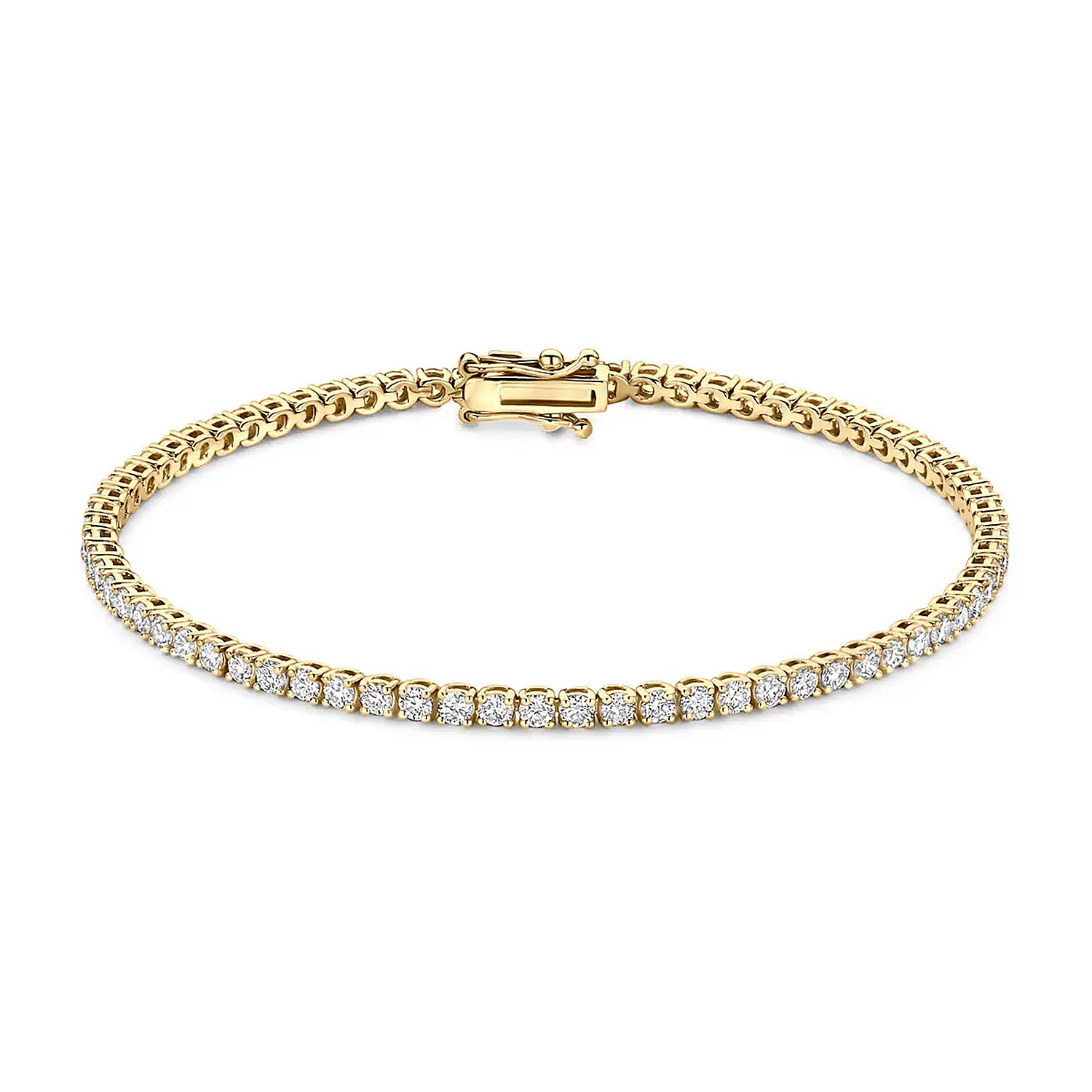 Blush Tennisarmband Damen 585 Gold mit 2,84ct LAB Diamanten in Wesselton, 17cm Armschmuck, brillant