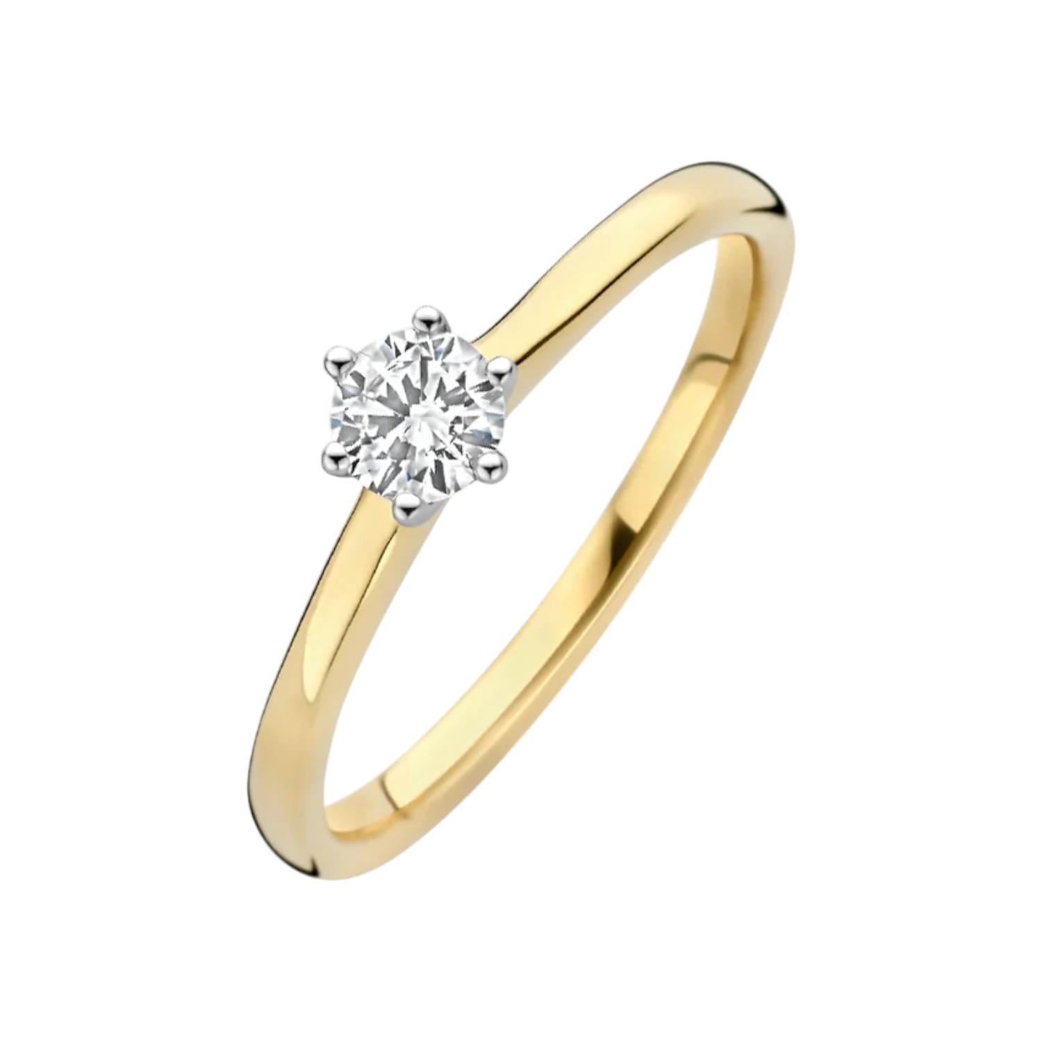 Blush Solitär Ring mit 0,3 ct River Labordiamant in goldfarbenem Gold für Damen, Verlobungsschmuck