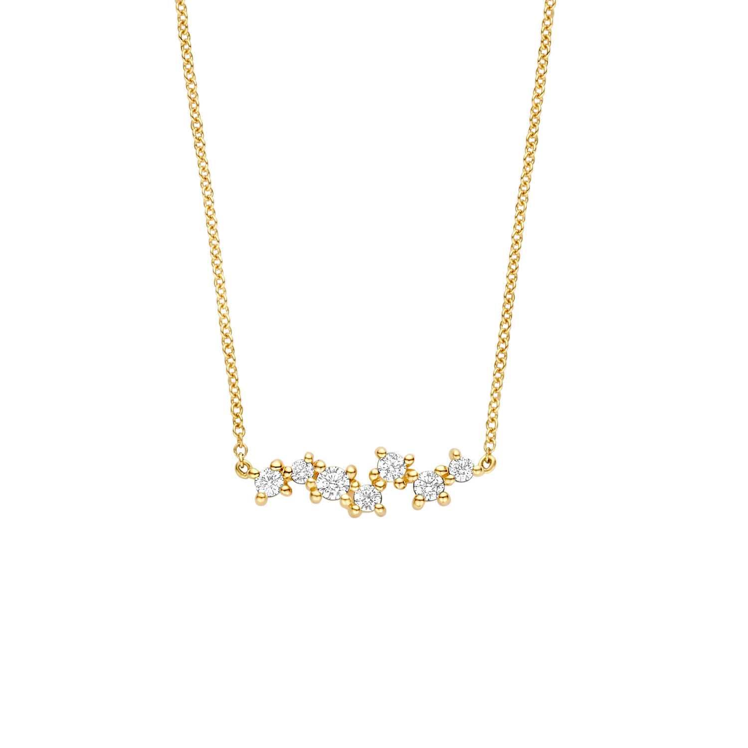Blush Collier mit Zirkonia – Damen Halskette 585 Gold, goldfarben, 42 cm