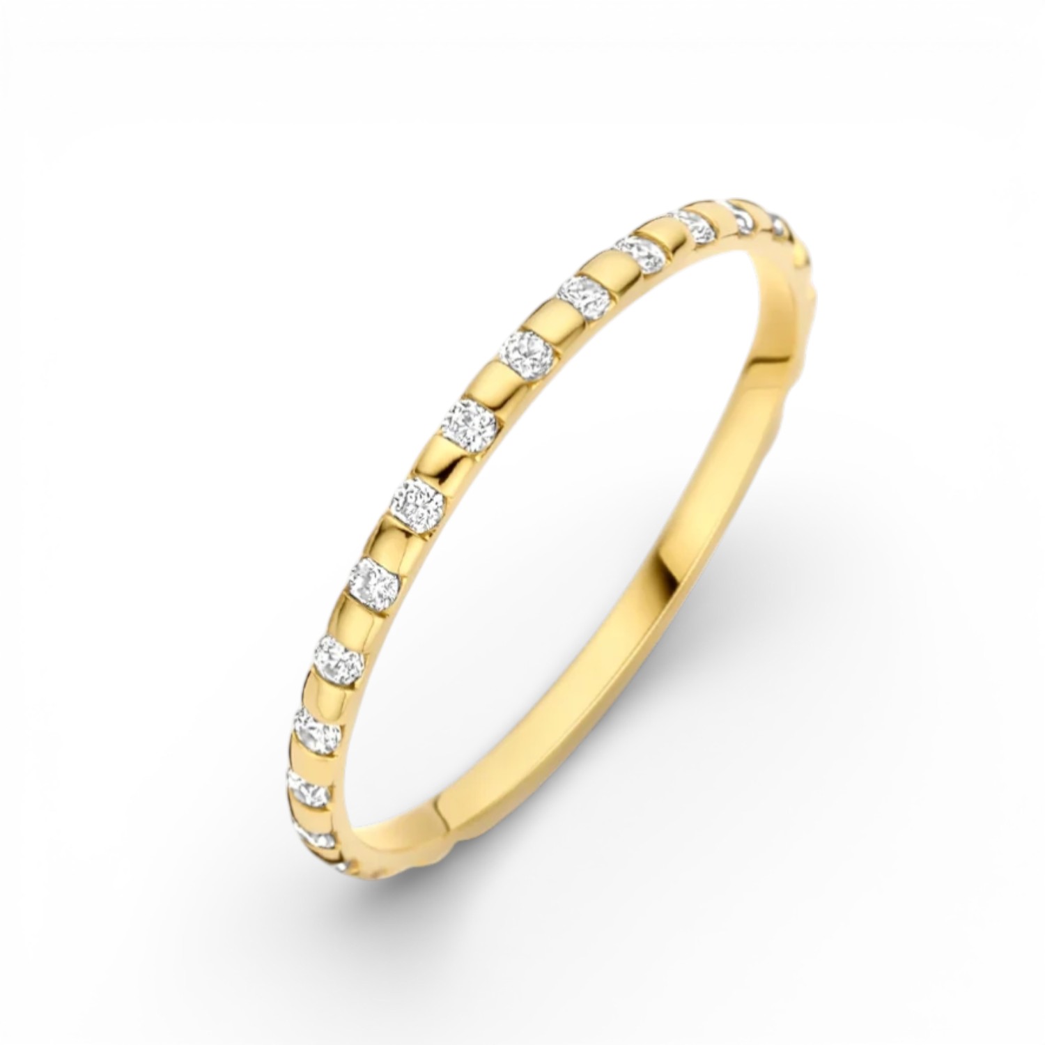 Blush Damenring 585er Gelbgold mit Zirkonia, 1,5mm, Ringgröße 54, elegant und funkelnd
