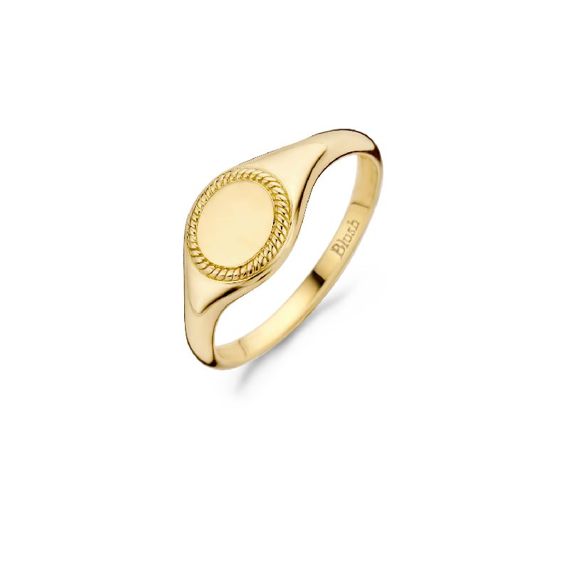 Blush Siegelring Damen goldfarben 585 mit Kordelrand, Ringgröße 56, Kopf ca. 10x8mm
