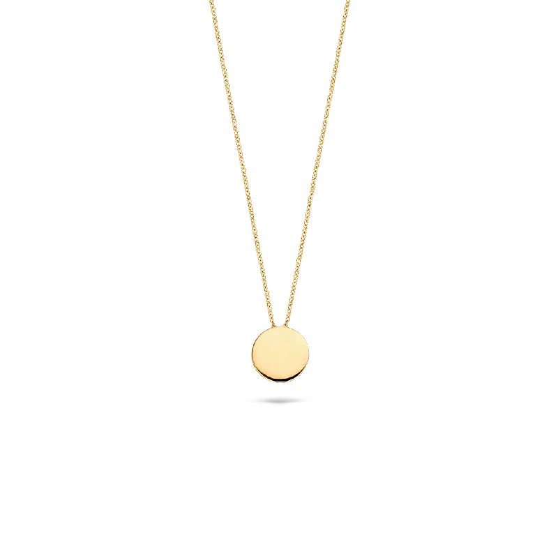 Blush Kette mit Gravurplatte 585er Gold für Damen, 42cm, 8mm, goldfarben, elegantes Schmuckstück