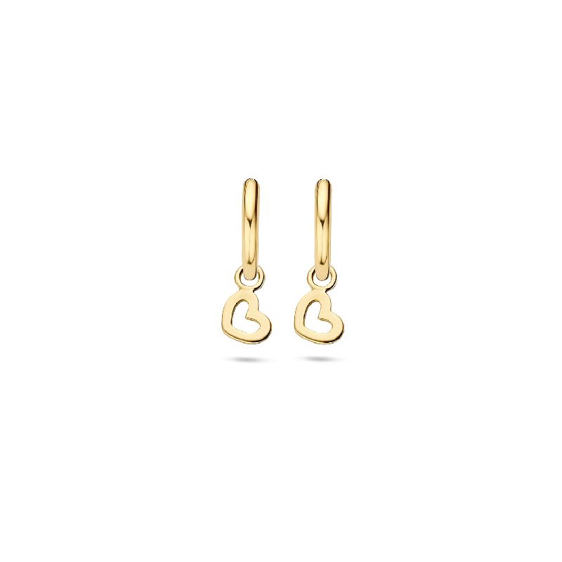 Herzchen Charm für Creolen aus 585er Gold von Blush – Damen Ohrschmuck, 8,6 x 5 mm, goldfarben
