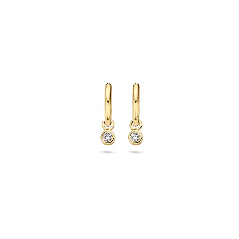 Charm für Creolen aus 585er Gold mit Zirkonia für Damen – Blush Ohrschmuck, Lieferung ohne Ohrringe