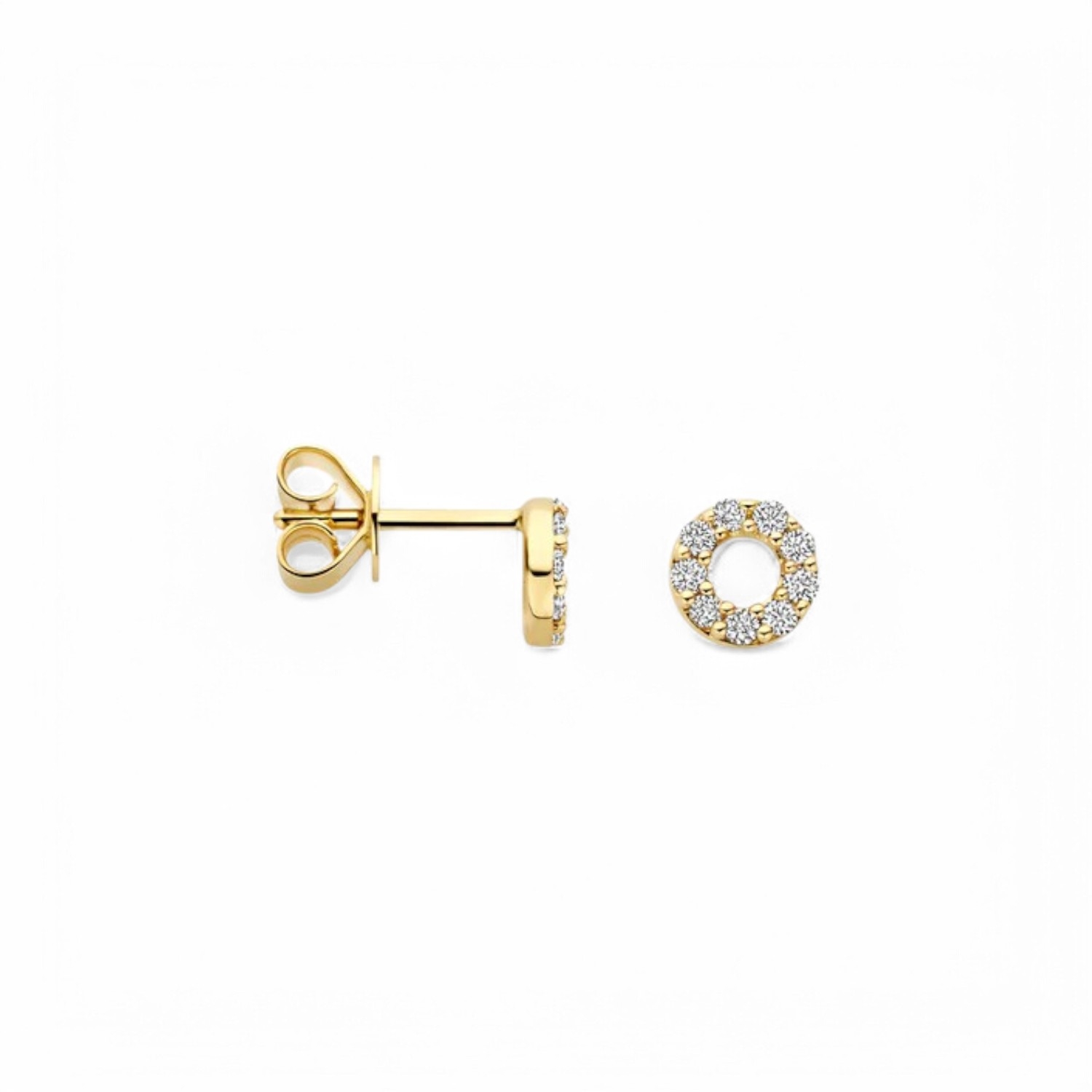 Blush Labordiamanten Ohrstecker rund 585 Gold 0,18ct Wesselton Brillant Ø 5,5mm für Damen