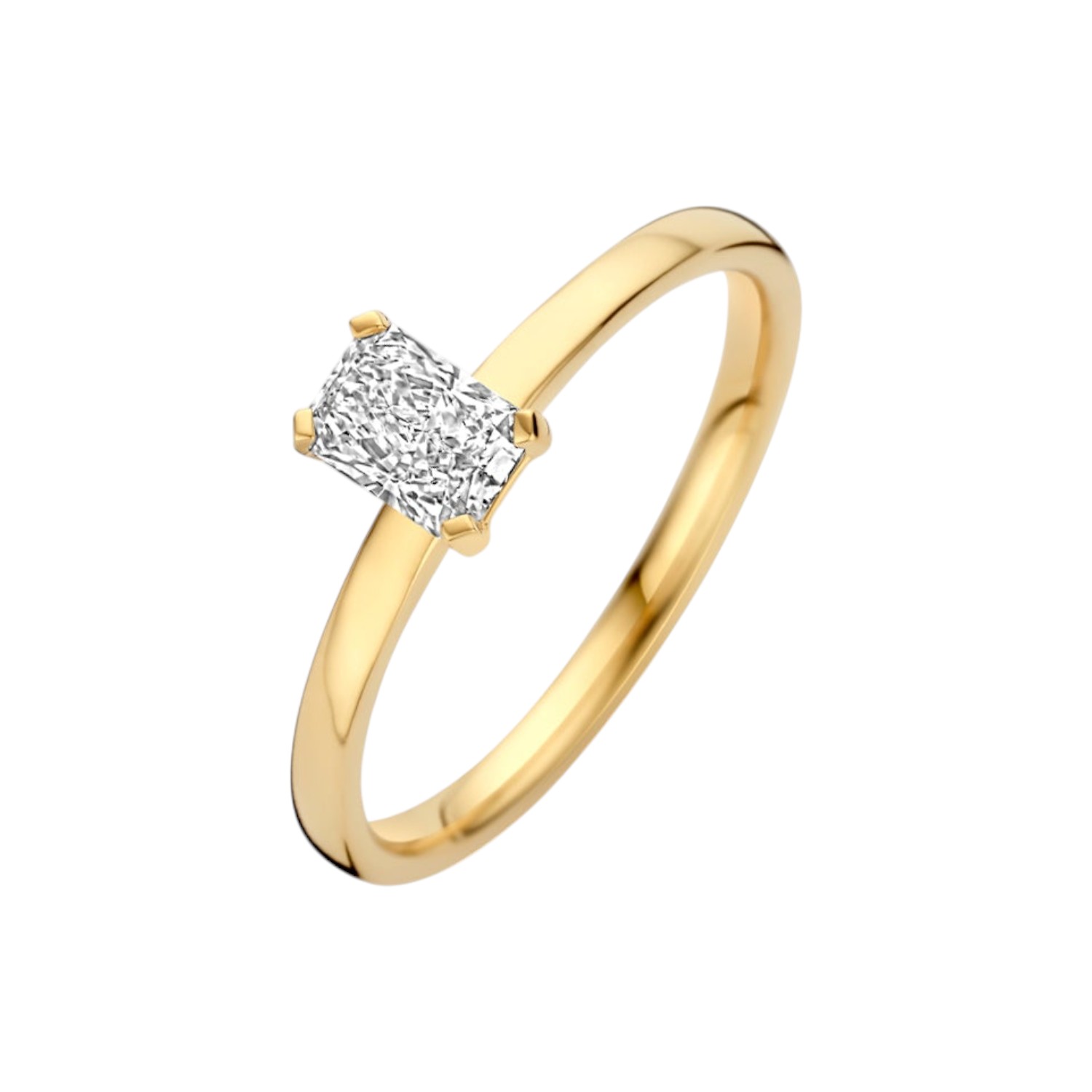 Blush Verlobungsring mit 0,5 ct rechteckigem River Labordiamant in 585 Gold für Damen, Größe 56