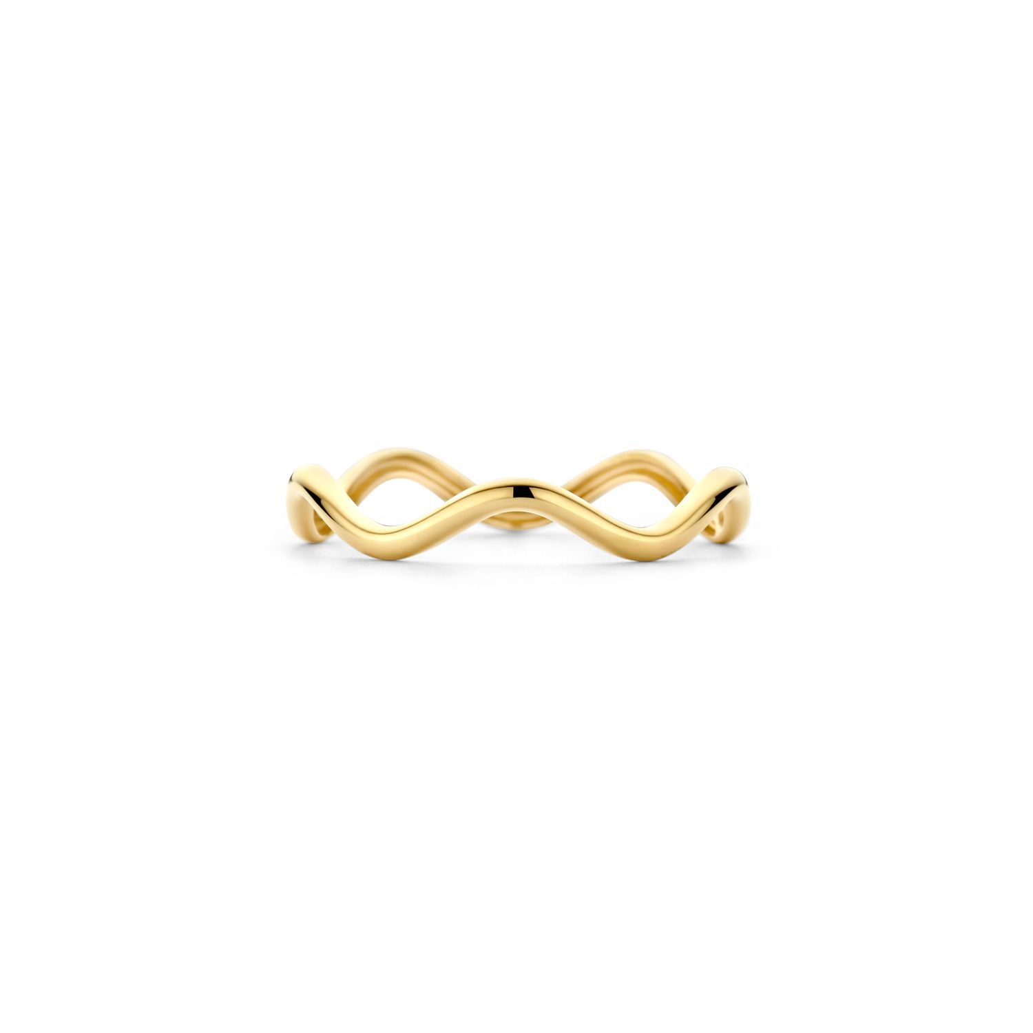 Wellenförmiger Ring aus 585 Gold für Damen, goldfarben, Größe 54 - Blush Schmuckstück