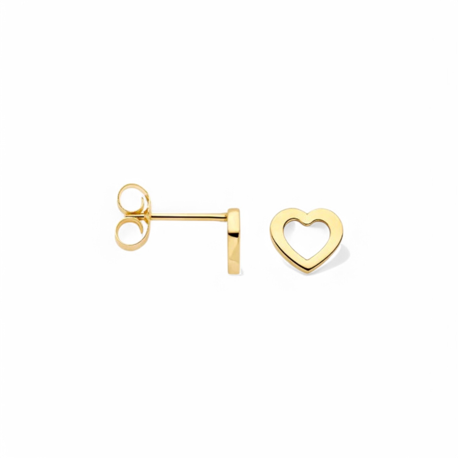 Blush Herz Ohrstecker Damen 585 Gold, goldfarben, 6,4x5,8 mm