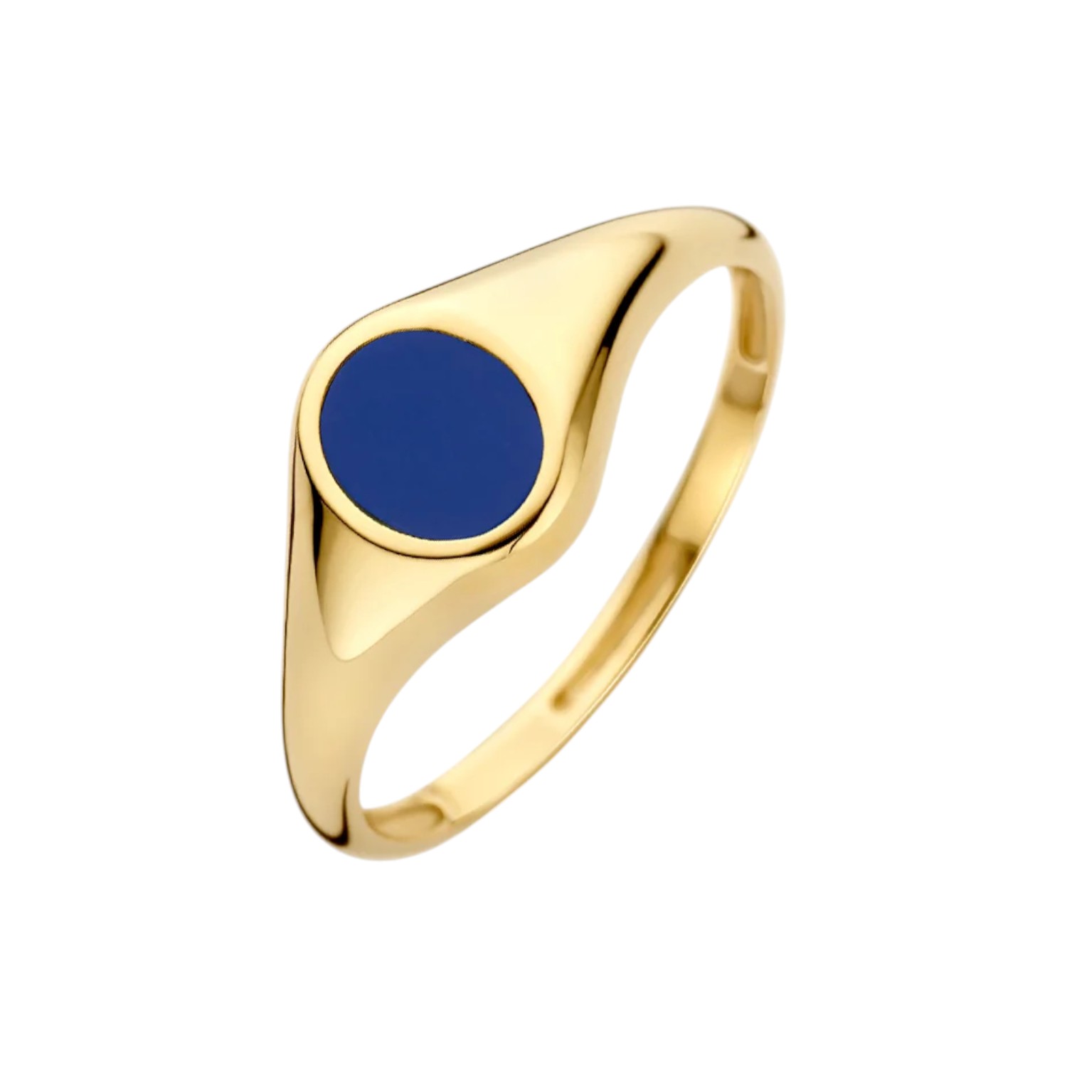 Blush Siegelring Damen 585 Gold mit Lapislazuli, 8mm, goldfarben-blau, Ringgröße 54