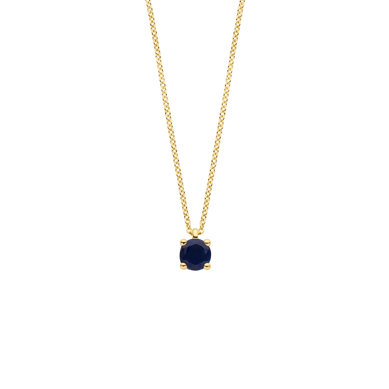 Blush Damen Kette mit 3,7mm Saphir in Gold 585, Geburtsstein September, 42cm lang, blau-goldfarben