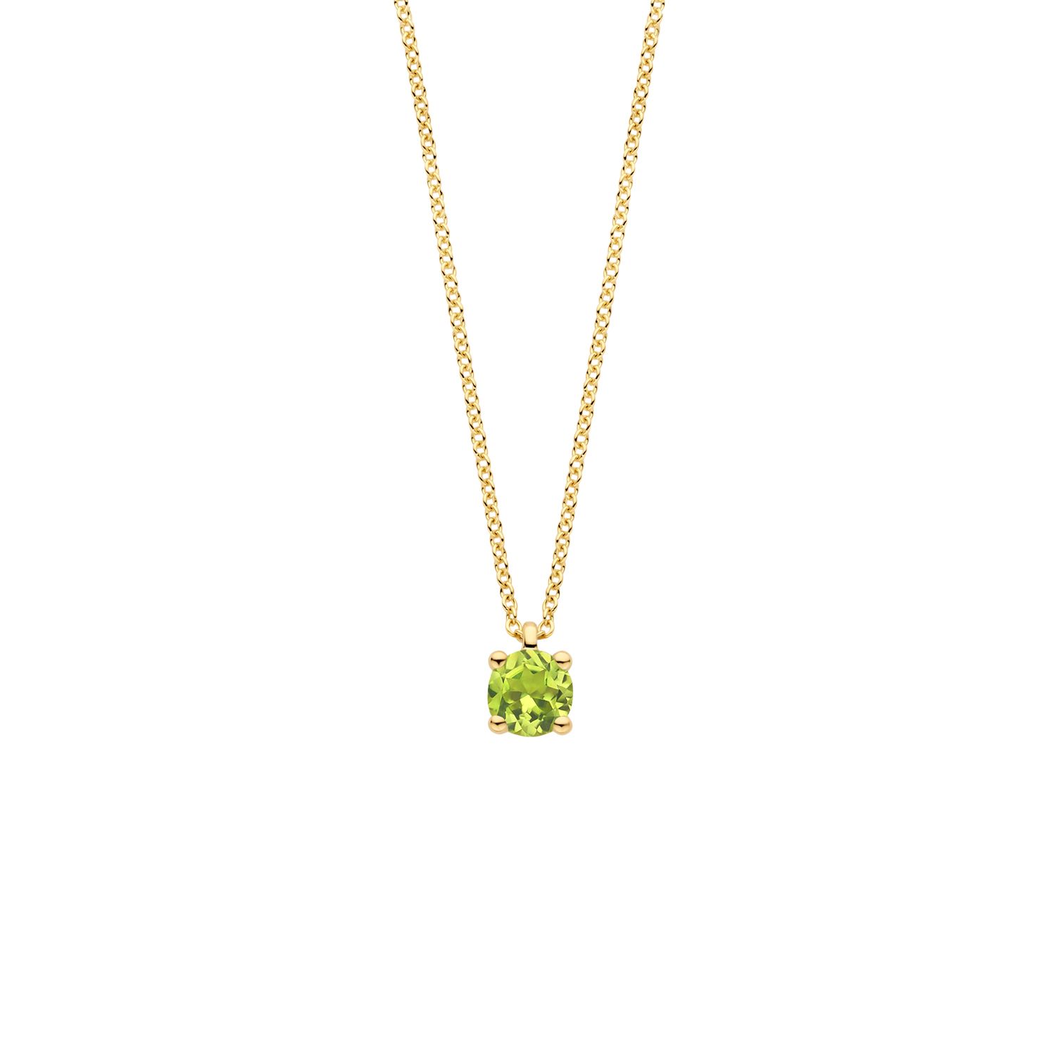 Blush Damen Kette mit 585 Gold und Peridot, 42cm, goldfarben-grün, Geburtsstein August