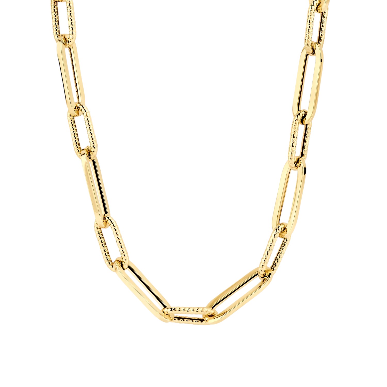 Blush Halskette Closed-Forever-Design goldfarben 585er Gold 45cm für Damen mit Kordelmuster