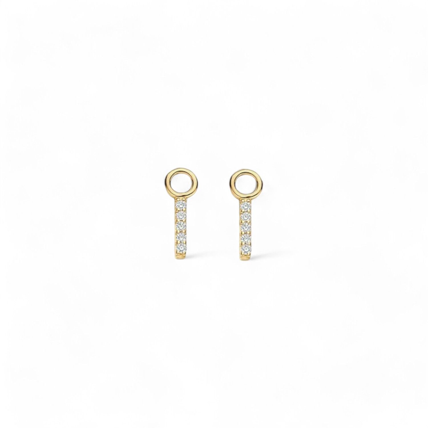 Blush Creolen Charm in 585 Gelbgold mit Zirkonia für Damen – eleganter Ohrschmuck 10x1,2mm