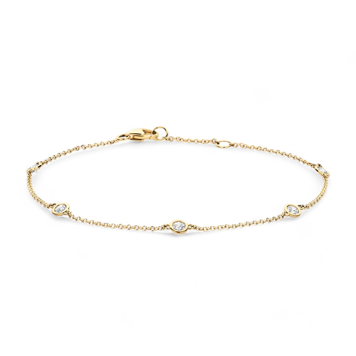 Blush Damen Armband aus 585 Gold mit Zirkonia, goldfarben, 16,5/18 cm Armschmuck
