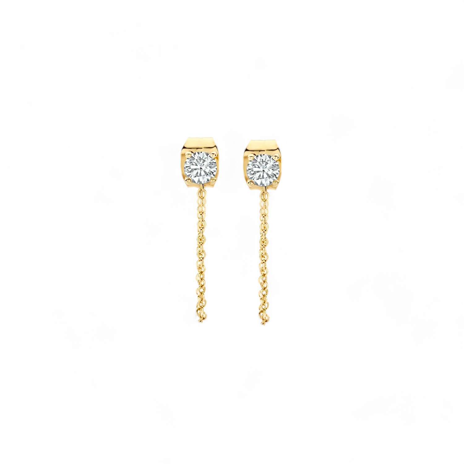 Blush Ohrhänger Damen 585 Gold mit Zirkonia, goldfarben, 3.8*3mm