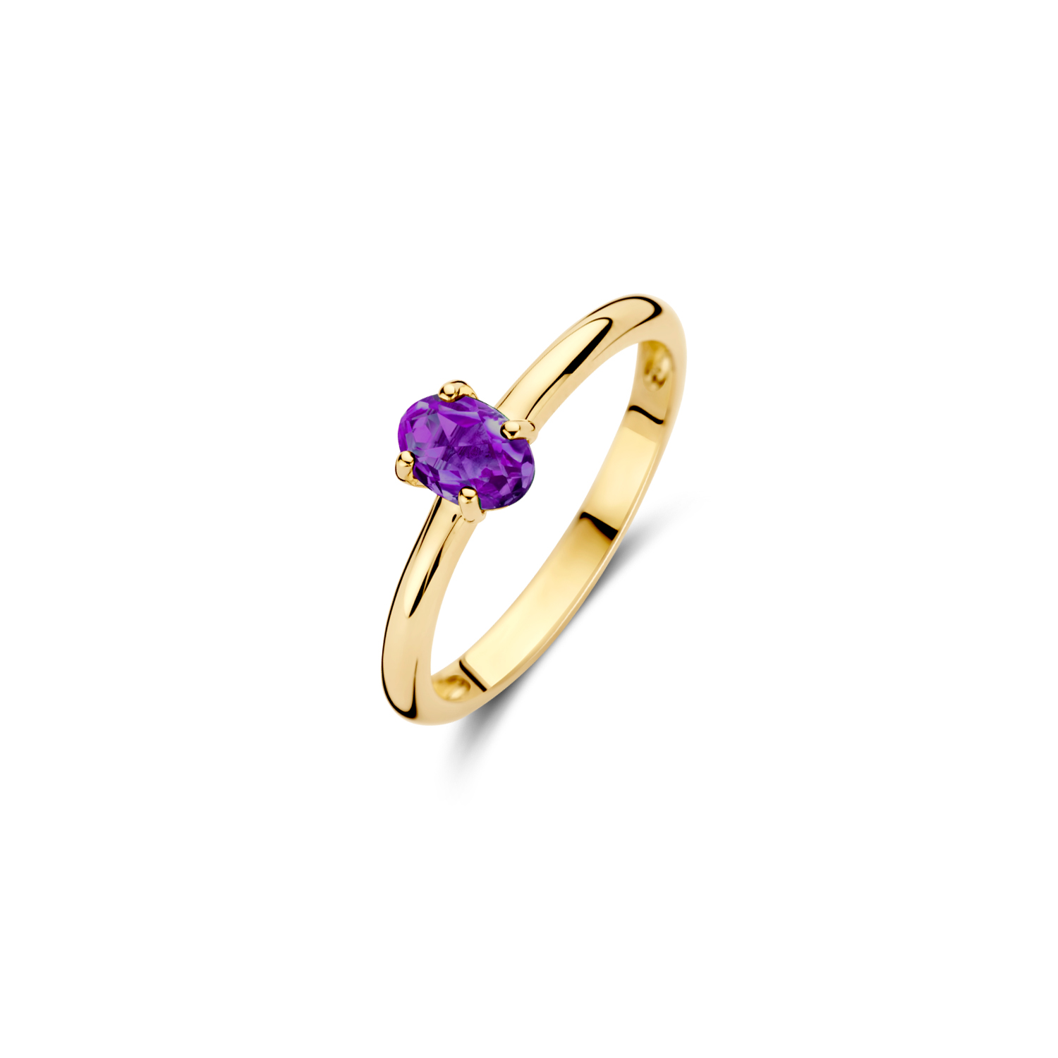 Blush Damen Verlobungsring mit goldfarbenem Amethyst, 6mm breit, elegant und stilvoll