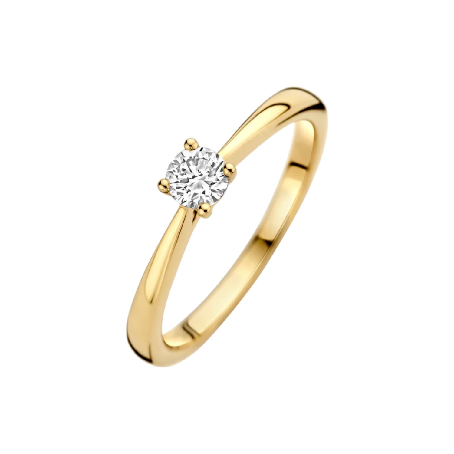 Blush Damen Verlobungsring mit 0,25ct River Lab Grown Diamant, 585 Gold, Solitär, 4,1mm, goldfarben