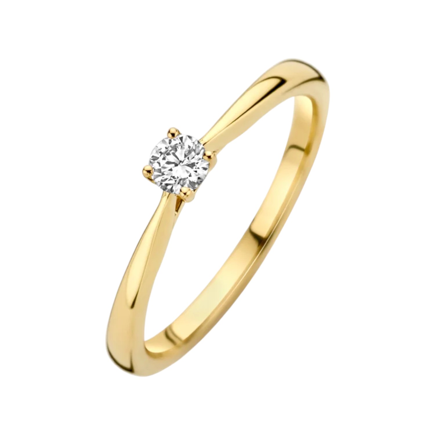 Blush Damen Verlobungsring aus 585 Gold mit 0,15 ct River Lab Grown Diamant, Solitär, 3,3mm