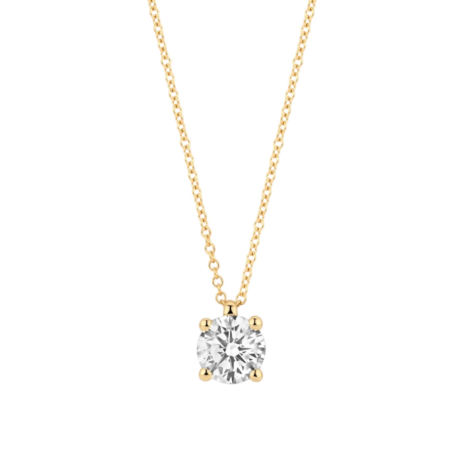 Blush Halskette mit 0,45 ct Labordiamant-Anhänger in 585 Gold, 42 cm, Damen Schmuck, brillant geschliffen
