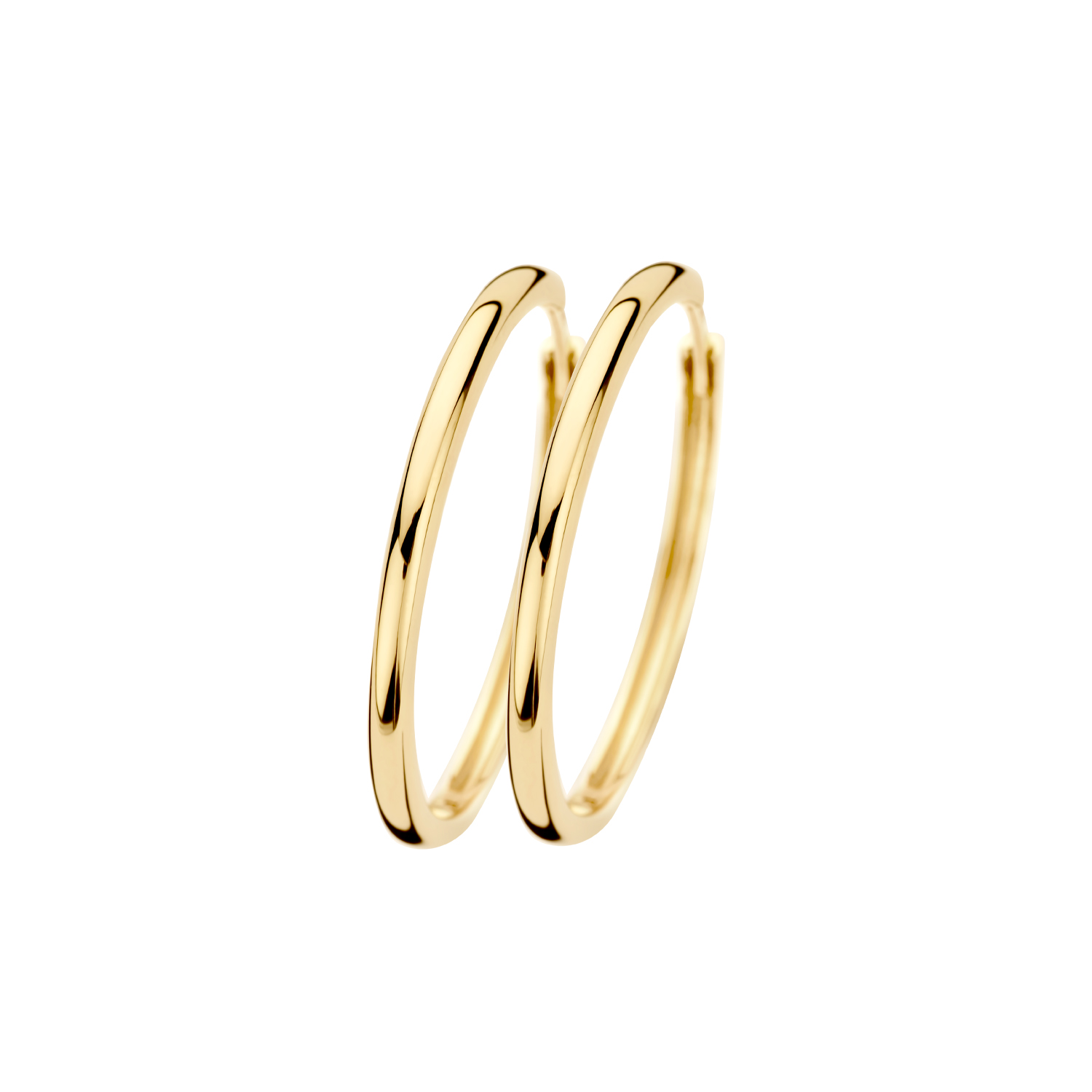 Blush Creolen für Damen aus 585 Gold, Ø 25mm, eleganter Ohrschmuck in goldfarben