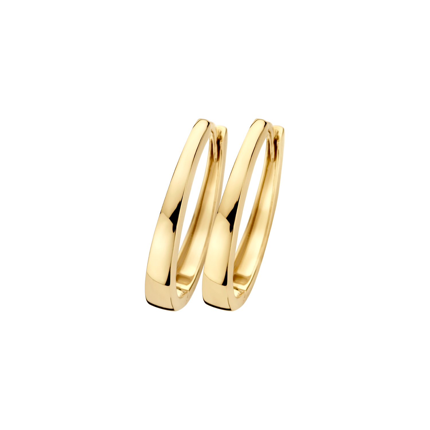 Blush Creolen verlaufend 585 Gold, goldfarben, 19,5 mm – Damen Ohrschmuck zum Klappen
