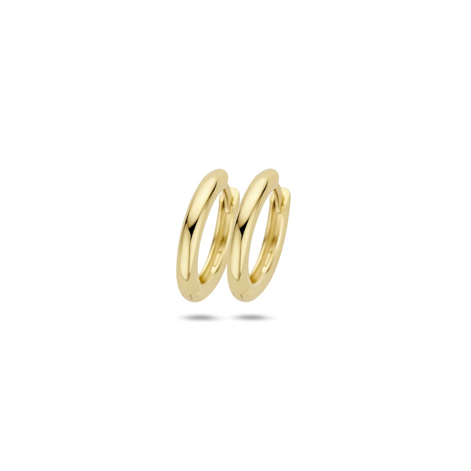 Blush Creole Ohrschmuck Damen 585 Gold mit Schnappverschluss Ø14,8mm goldfarben