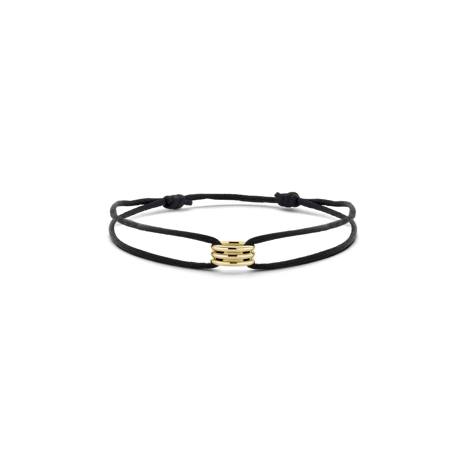 Blush Armband mit Seidenschnur und 3 Ringen, verstellbar, goldfarben, für Damen, Armschmuck