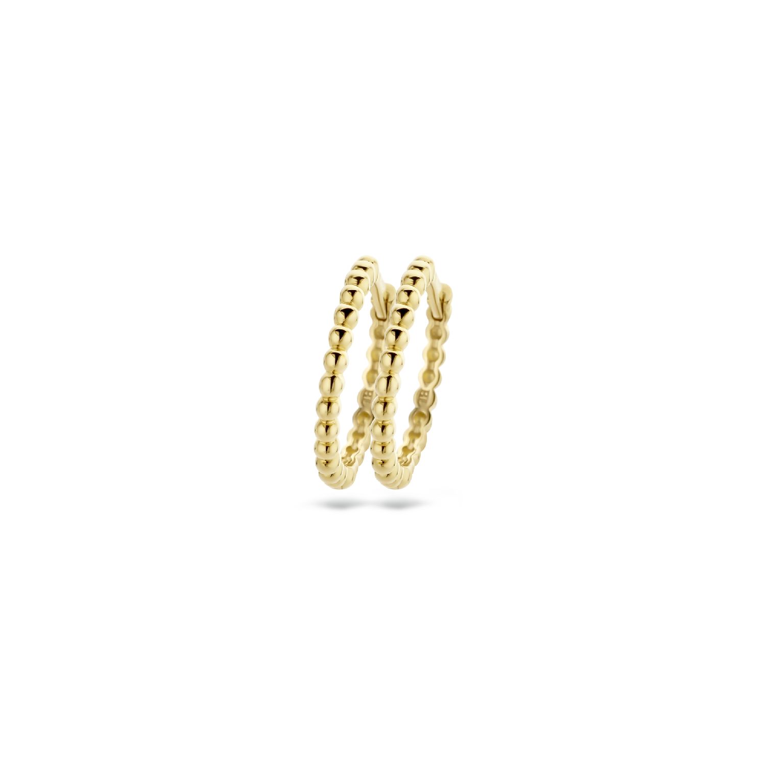 Blush Kugelcreolen aus 585 Gold für Damen, Ø 14,4mm, eleganter Ohrschmuck in Goldfarben