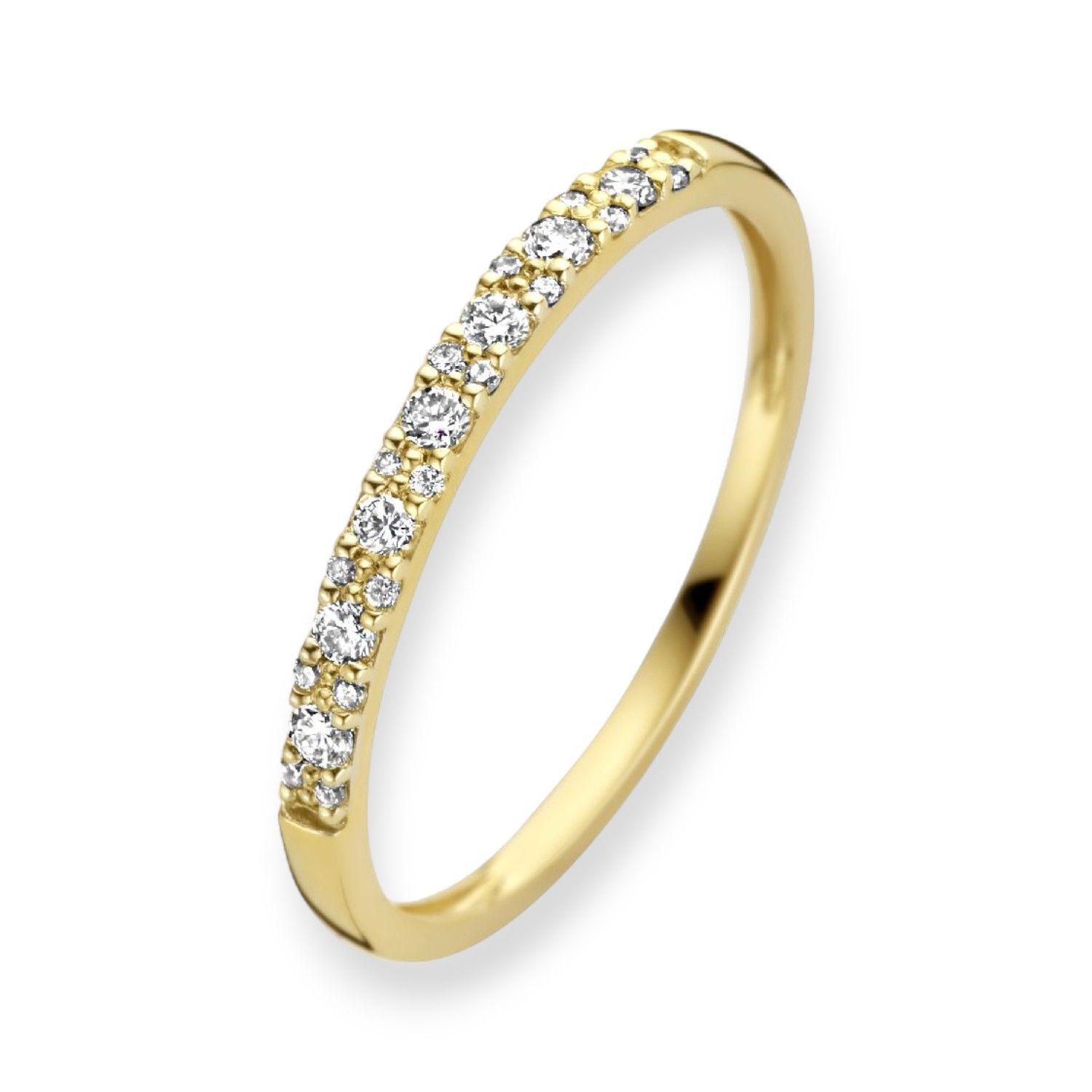 Blush Damen Verlobungsring aus 585 Gold mit 0,17ct Diamanten, 1,9mm, Ringgröße 54, goldfarben