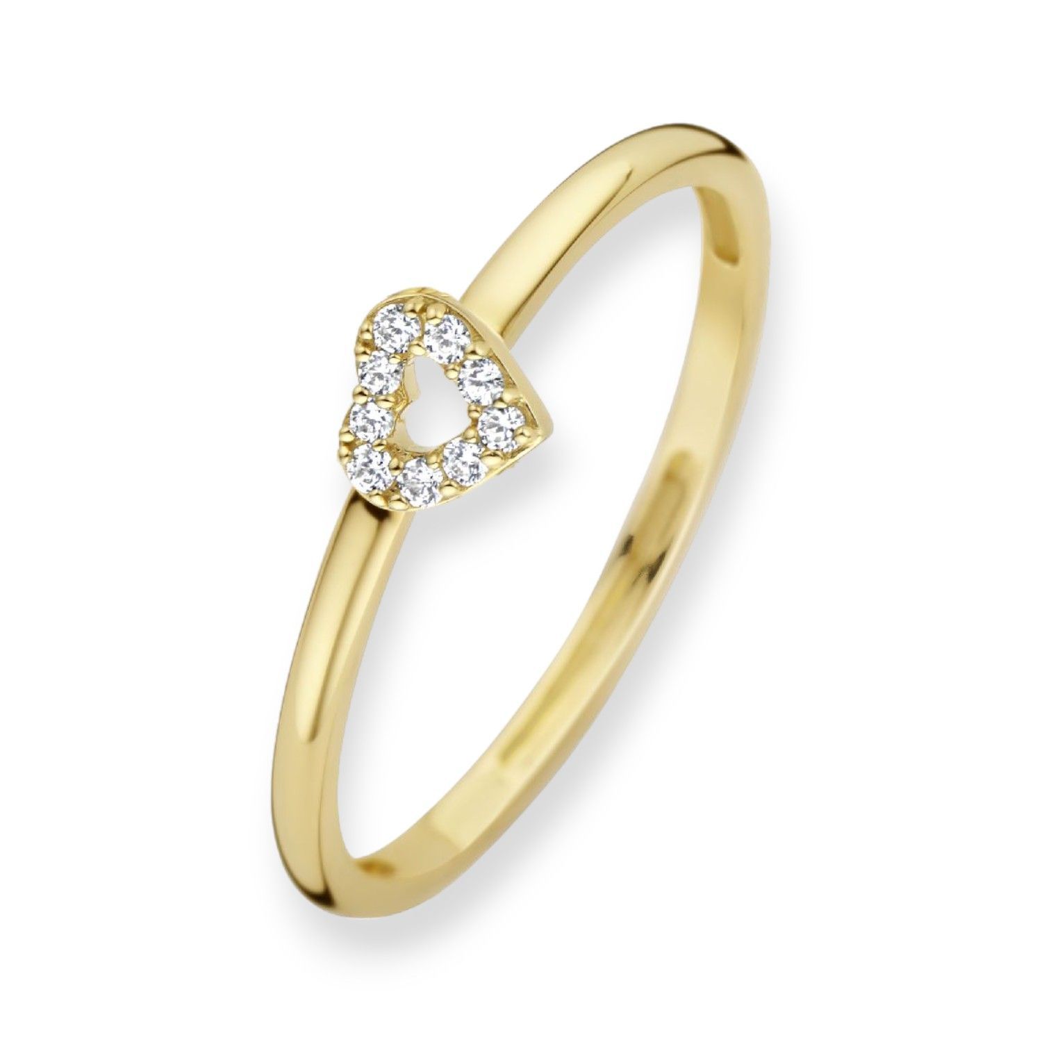 Blush Damen Ring mit Herz aus 585 Gold, goldfarben, mit Zirkonia, Größe 50