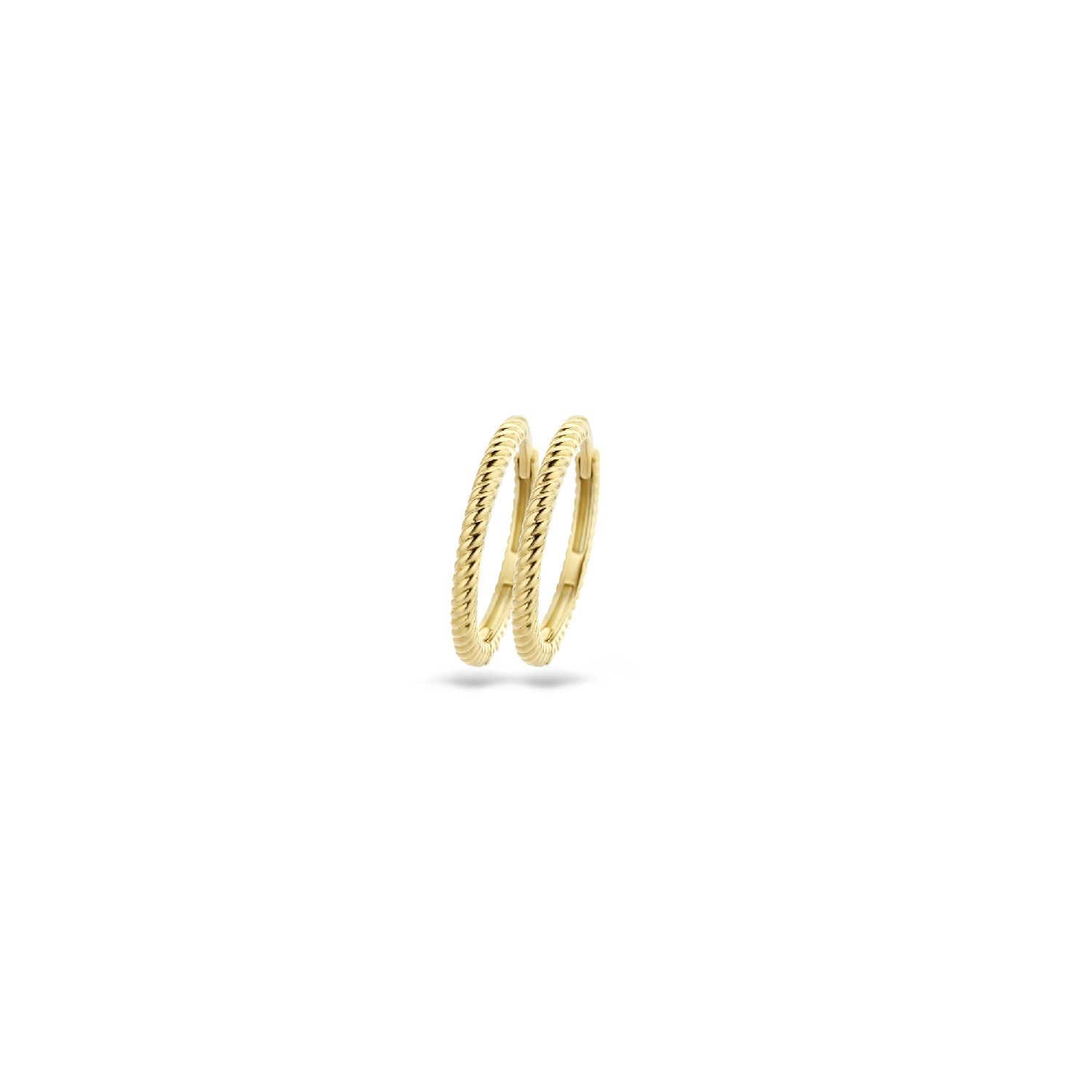Blush Creolen gewickelt aus 585 Gold für Damen, Ø 14,3mm, eleganter Ohrschmuck in Goldfarben
