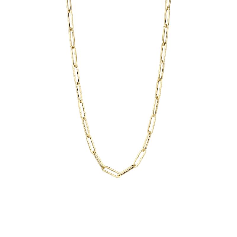 Blush Damen Glieder Kette 585 Gold 45cm, ca. 4,1mm stark, elegante goldfarbene Halskette für jeden Anlass