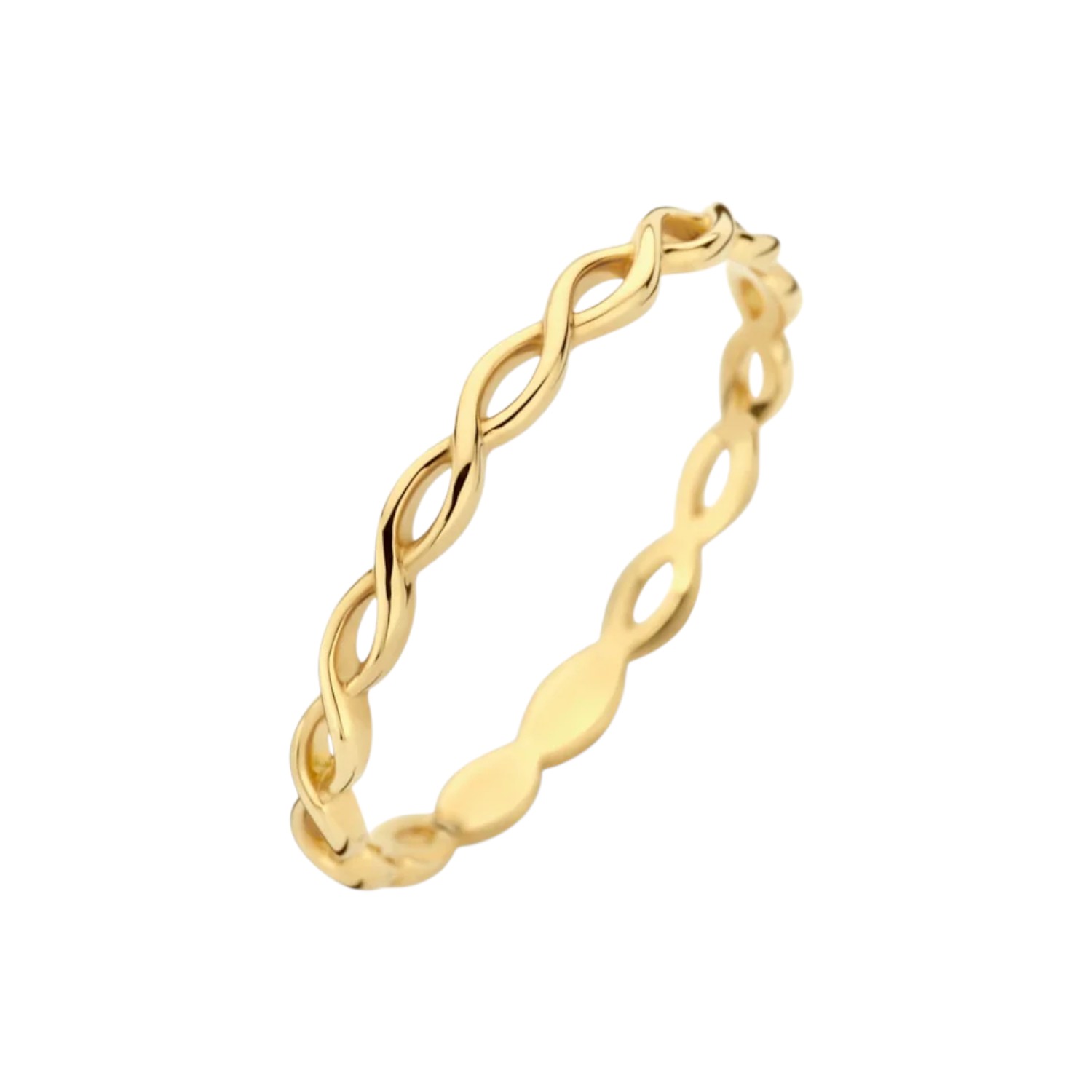 Blush Damen Ring mit Flechtmuster aus 585 Gold, goldfarben, Größe 54, 2,1mm breit