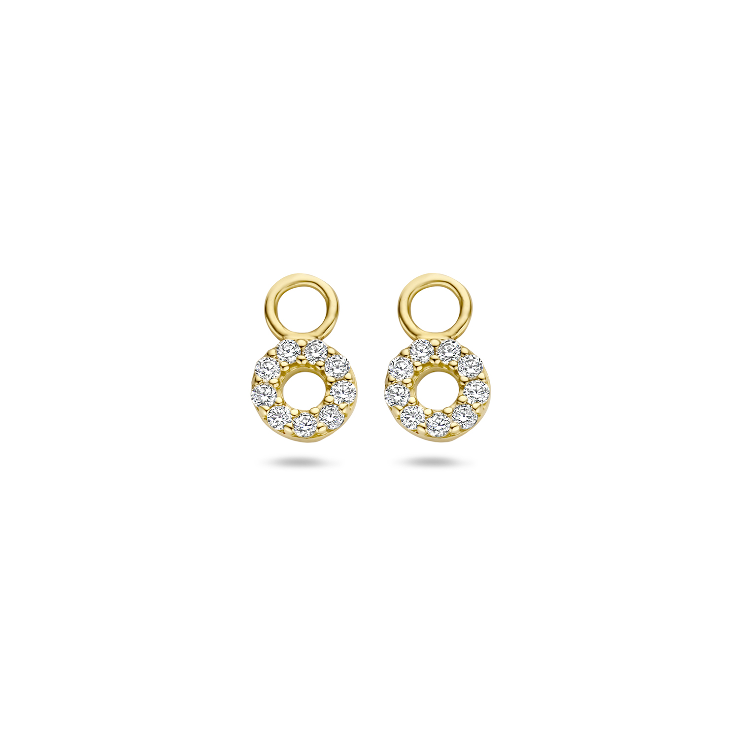 Charm für Creolen aus 585er Gold mit Zirkonia für Damen – Ø 4,5mm, Marke Blush, Lieferung ohne Ohrringe