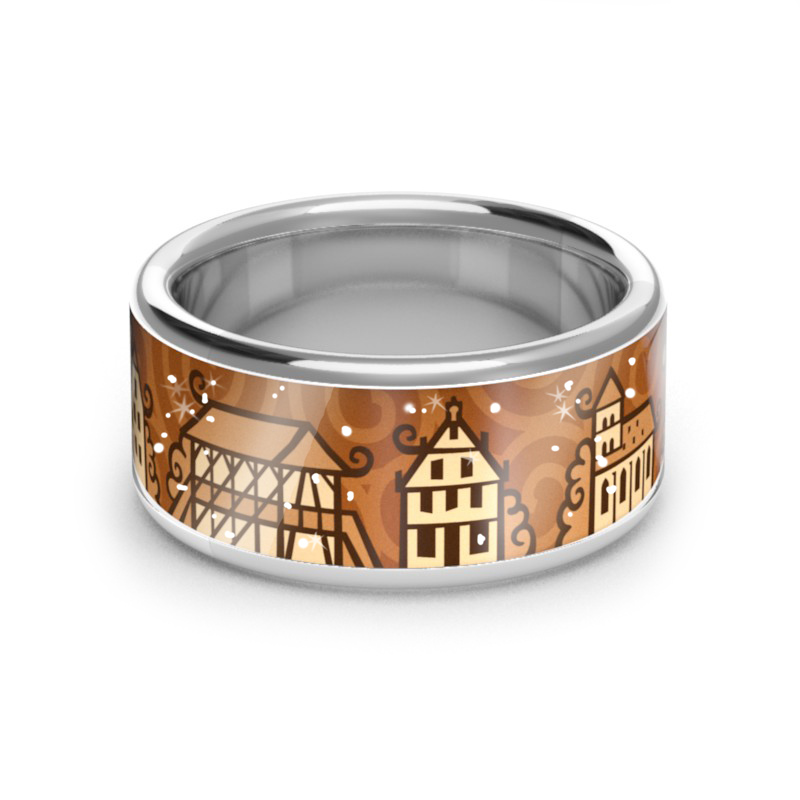 Zebra Stadtring Rheine für Damen, 925 Silber, Ringgröße 54, Hauptfarbe Silber